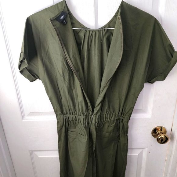 Mossimo Supply Co. Olive Green Romper with Pockets - Picture 4 of 7
